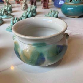 三彩双福水孟（小）-华宁陶