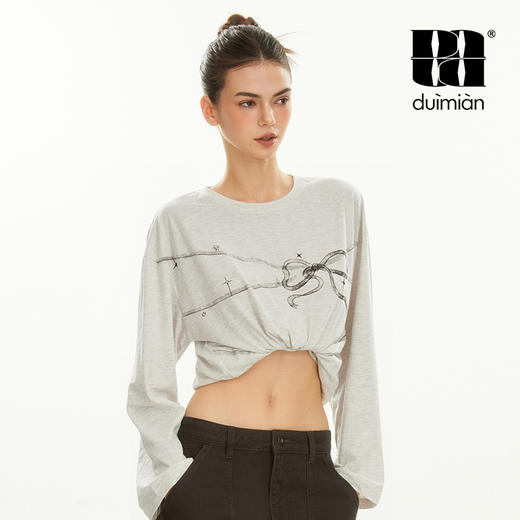 对面duimian-绑带蝴蝶结长袖 商品图1