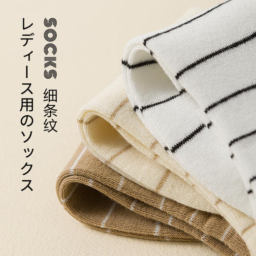 【女士密细条短袜】女士短袜棉质四季袜子船袜吸汗休闲细条纹短筒春夏棉 商品图1