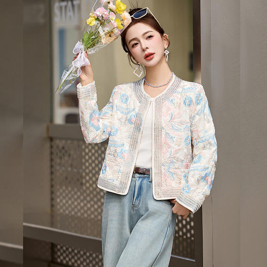 新中式国风轻奢刺绣外套2025春新款时尚流行显瘦气质超好看上衣HR-AQHUI66622 商品图0