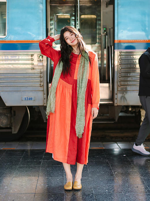 KS014真丝麻褶皱薄款长条围巾 商品图1