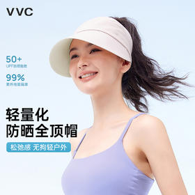 VVC防晒帽女2025春夏新款户外运动大帽檐帽子防紫外线空顶遮阳帽