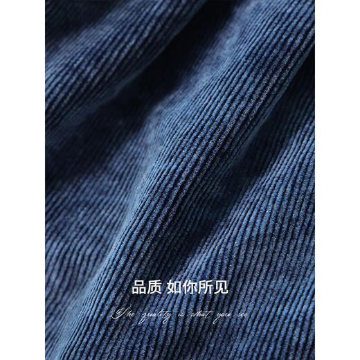 COCOBELLA重工水洗炒色灯芯绒休闲裤牛仔色宽松阔腿裤DN0011 商品图4