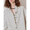初语条纹衬衫女假两件上衣2025春季新款莱赛尔棉质百搭外搭衬衣 商品缩略图3