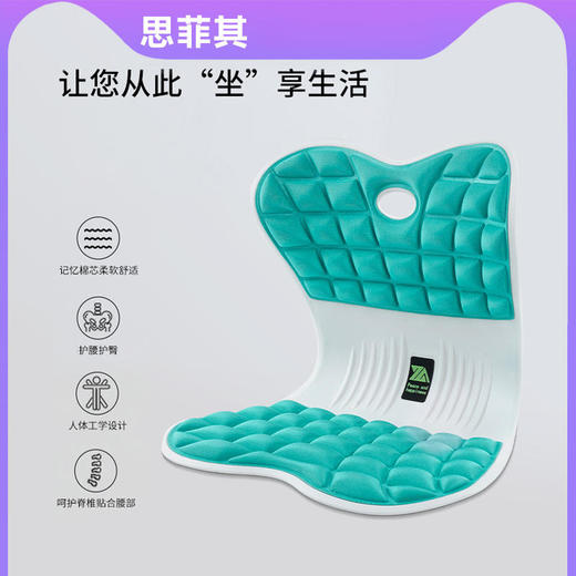 思菲其格纹款护腰坐垫 | 人体工学设计 腰部支撑 坐感Q弹 舒适贴合 商品图4