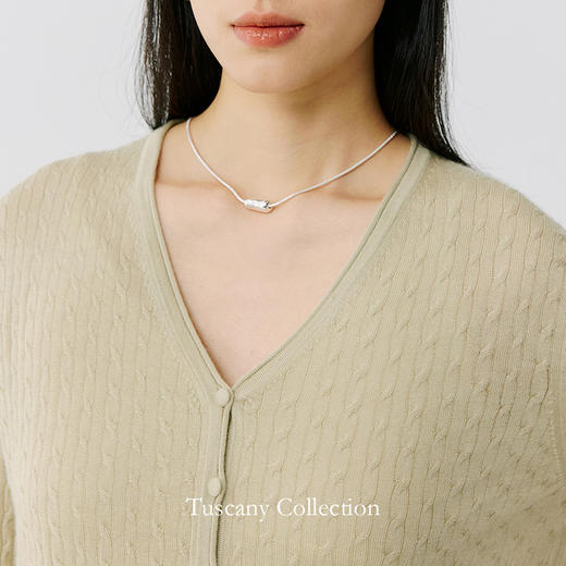 东黎 • 托斯卡纳系列—云边轻 丝绒女士精纺V领开衫 5030 商品图10