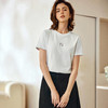 OLrain欧芮儿简约白色百搭T恤纯棉刺绣圆领2025夏季新款短袖上衣 商品缩略图2