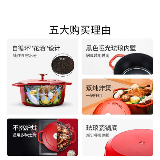 6920762538327 双立人ZWILLING 【经典之选】厨房家用煲汤炖锅铸铁锅砂锅汤锅珐琅锅 商品图2