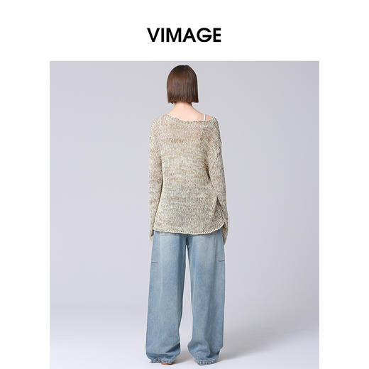 VIMAGE纬漫纪宽松慵懒气质毛衣针织衫2025春季新款V2301920 商品图4