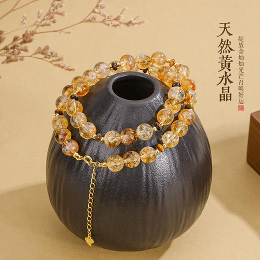【四方吸金❗黄水晶项链】正能量爆棚晶体清透润泽，暖黄色光泽，绽放金灿灿光芒，S925纯银小众气质招米锁骨链项链QQ 商品图1
