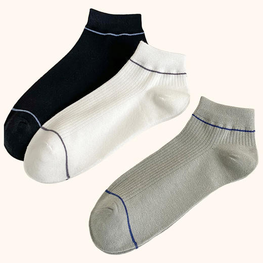 【男士简约细线短袜】男士夏季袜子精梳棉男袜四季短袜运动休闲棉质船袜 商品图4