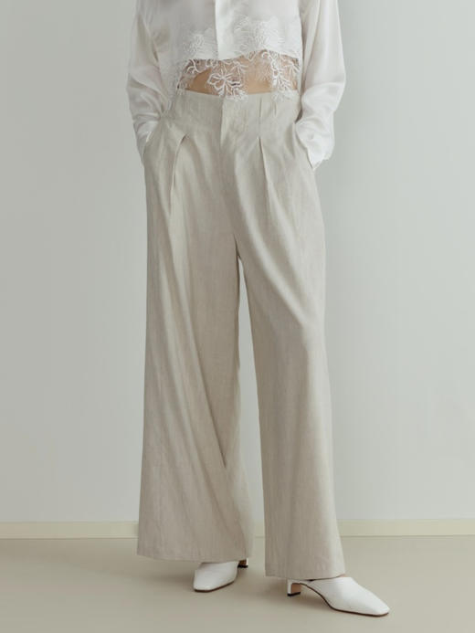 DONSEE10｜DS10SS2539 原色简约亚麻阔腿裤 商品图4