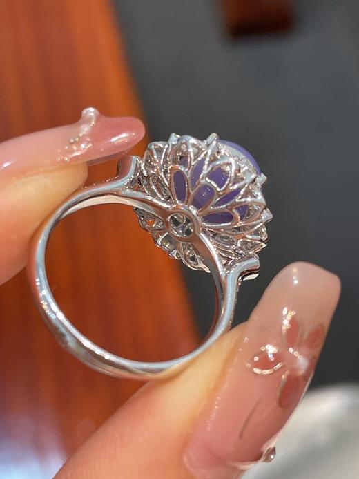 紫罗兰蛋面翡翠戒指 商品图3