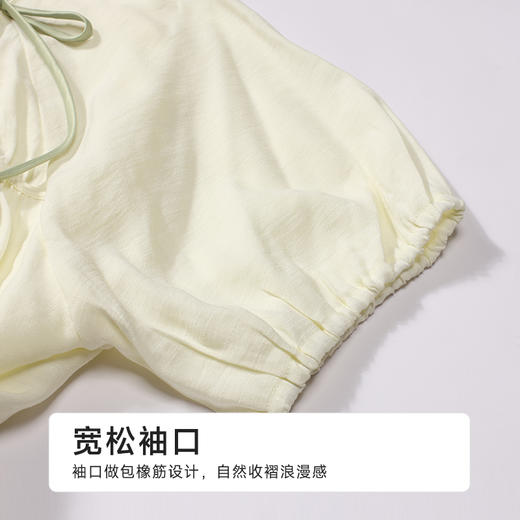 都市丽人生活家居女士梭织棉短袖套装薄麻麻纱短袖类LHH2D8 商品图5