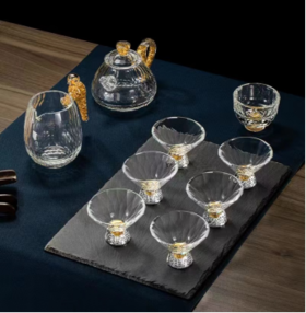 璃匠-斗笠水晶杯金箔套组（9件套）