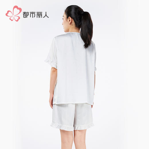 都市丽人好睡好眠女士丝质短袖套装薄冰雪丝提花短袖类LHH1D7 商品图3