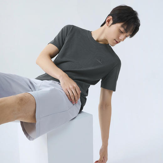 【度假系列】柒牌短袖T恤男士夏季新品满身提花时尚休闲圆领上衣128T70960 商品图1