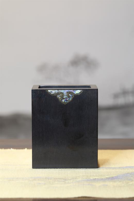 紫光檀镶螺钿如意笔筒 商品图2