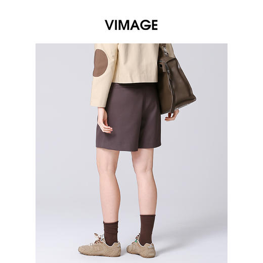 VIMAGE纬漫纪秋季新款时尚休闲通勤百搭直筒显瘦西装短裤V2005605 商品图4