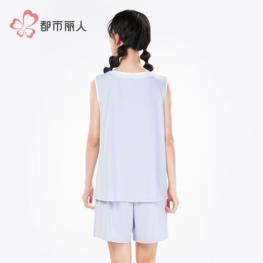 都市丽人超值精选女士特价棉质背心套装薄凉感洞洞布无袖类LHH2A5 商品图3