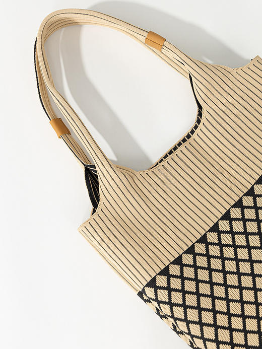 KS016棋盘格单肩大容量编织包 商品图2