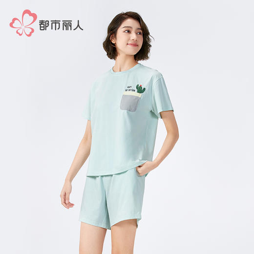 都市丽人超值精选女士特价棉质短袖套装薄32支CVC单面短袖类LHH2A3 商品图2