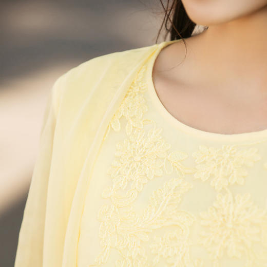 【林栖设计小店】（现货）真丝衫拼飞片盘绳绣花优雅多色2025春夏新品长袖上衣女1952012 商品图7