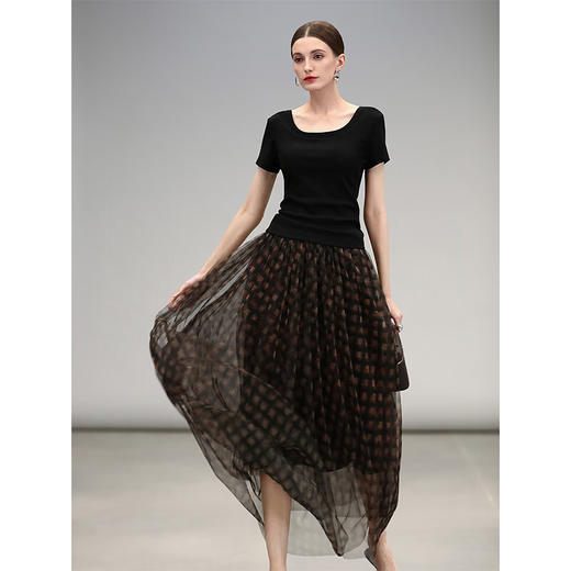 COCOBELLA纯色自带bra圆领短袖T恤夏带胸垫不跑杯上衣TS0061 商品图3