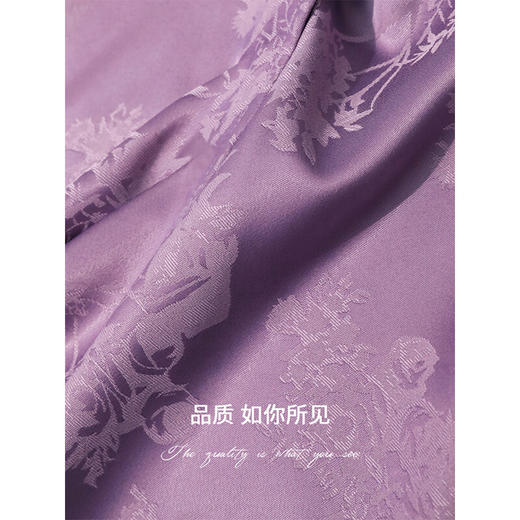 COCOBELLA暗纹提花光泽缎面垂坠阔腿裤春夏新中式山本裤PA3026 商品图4