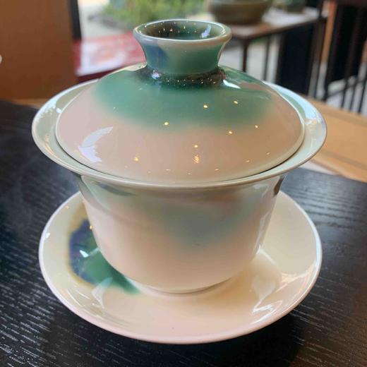 三彩三才马蹄盖碗-华宁陶 商品图0