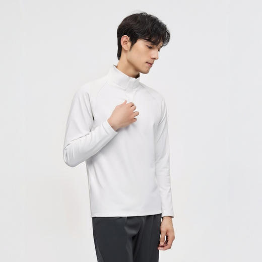 圣得西长袖T恤男2025秋季新款立领半开休闲通勤潮流运动男士上衣 商品图2