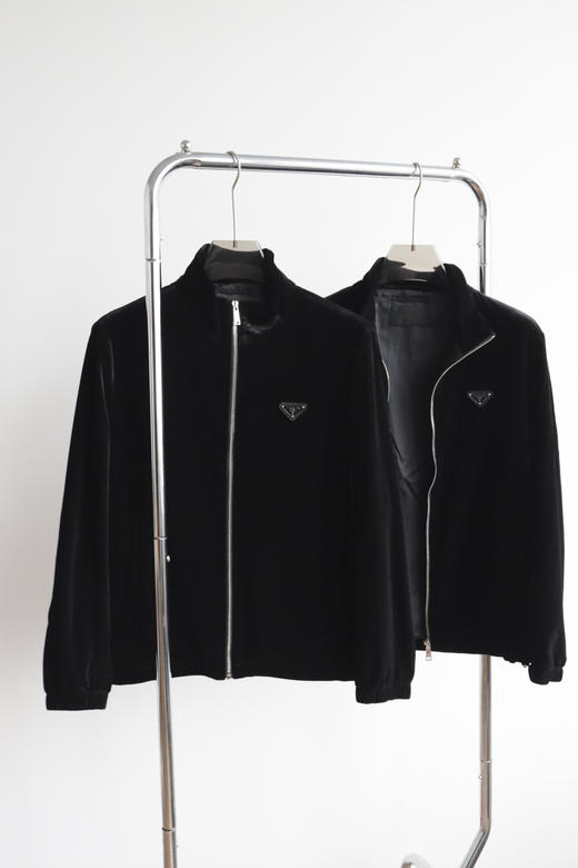 P.R.D 春季款 丝绒 黑色立领夹克外套 WT845 商品图3