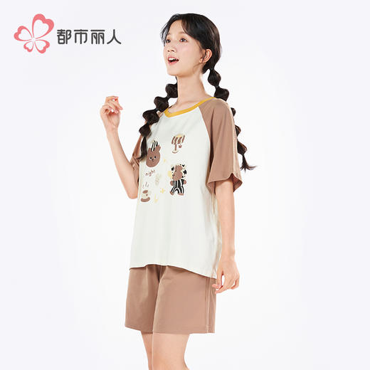 都市丽人超值精选女士特价棉质短袖套装薄32支CVC单面短袖类LHH2A6 商品图2