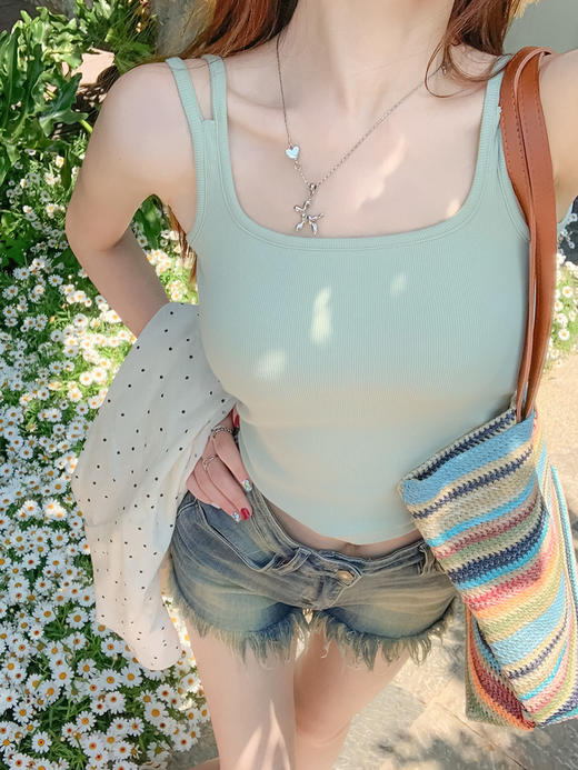 【GZ】无忧购双肩带吊带带胸垫内搭夏季外穿背心打底9361(截单后7天发货) 商品图5