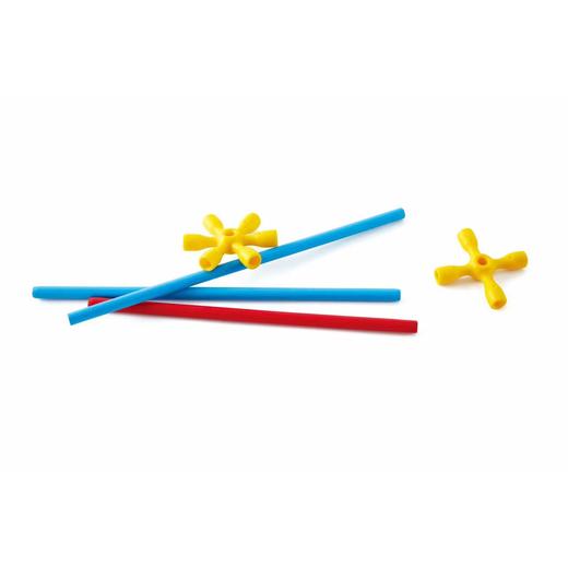 Hape竹筷积木 拼插玩具竹质创意拼搭拼插游戏DIY套装3-10岁男女小孩 E5564创意竹筷-穹顶拱桥套 商品图2