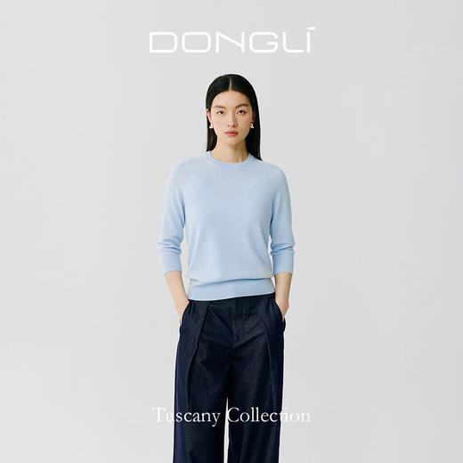东黎 • 托斯卡纳系列之一朵晴 山羊绒女士圆领套衫 5022 商品图4