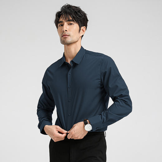 SIMU秋季轻奢免烫衬衫 | 经典版型 穿着舒适 挺括有型 商务休闲两不误 易打理抗皱衬衫 商品图0