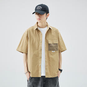 夏季宽松轻薄透气短袖衬衫潮流百搭时尚休闲男衬衣    AY-D1103【AY-1103】
