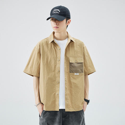 夏季宽松轻薄透气短袖衬衫潮流百搭时尚休闲男衬衣    AY-D1103【AY-1103】 商品图0