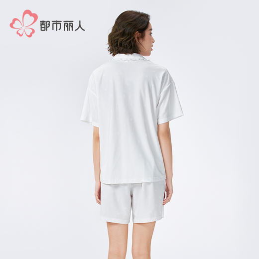都市丽人生活家居女士正价棉质短袖套装薄针织提花短袖类LHH1E8 商品图3