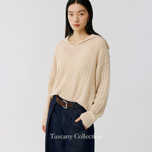 东黎 • 托斯卡纳系列—暖树 女士T恤领长袖套衫 5027 商品图4