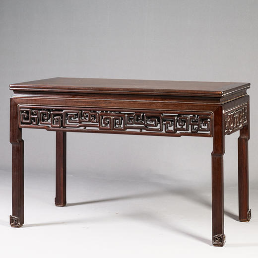 清 红木透雕回纹书桌 商品图4