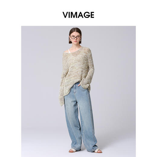 VIMAGE纬漫纪宽松慵懒气质毛衣针织衫2025春季新款V2301920 商品图0