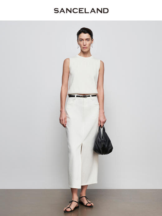 三石一澜夏季丝绵毛衫背心 商品图0