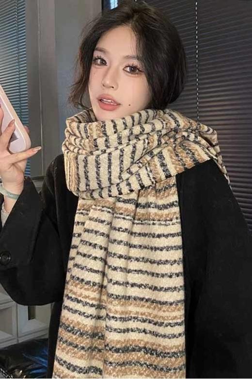 Say Something 时尚单品条纹百搭休闲围巾 21582 商品图3