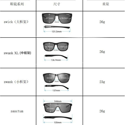 美国 TIFOSI 帝福斯 运动眼镜 Swank / Swick防眩跑步运动太阳眼镜 商品图5