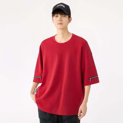 【超大码】【DSK】大依优型大码男装短袖T恤重磅圆领打底潮牌炸街纯色百搭时尚个性休闲体恤上衣胖子 商品图2