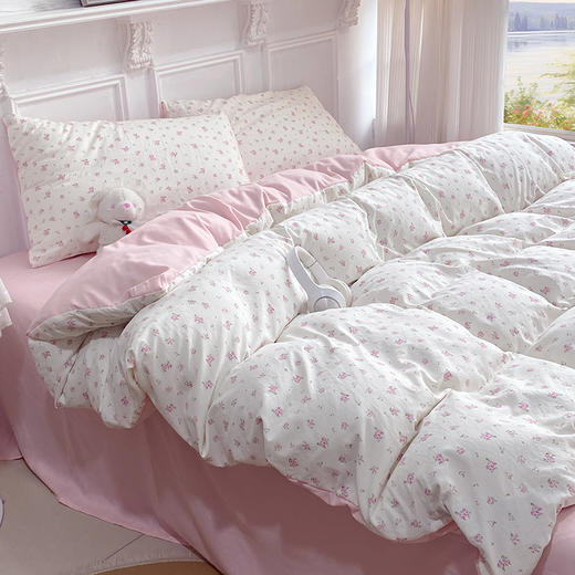 【YW】无忧购韩系奶油风水洗糯小棉四件套(截单3-5天发货) 商品图3