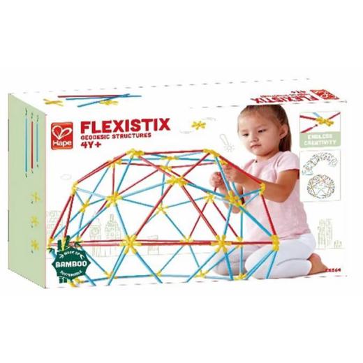 Hape竹筷积木 拼插玩具竹质创意拼搭拼插游戏DIY套装3-10岁男女小孩 E5564创意竹筷-穹顶拱桥套 商品图3