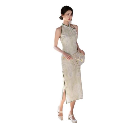 时尚改良年轻少女款长款挂脖露肩旗袍2025春夏新款日常旗袍SYK22608 商品图4